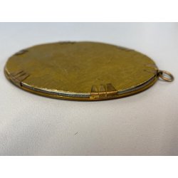 MINIATURA RITRATTO OVALE GIOVANE DONNA Simonetta Vespucci CORNICE METALLO '800