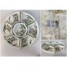 ANTICO Sweet Meat Set PORTATA 7 pz. PORCELLANA CINESE Famille Rose ø26cm '20/'30