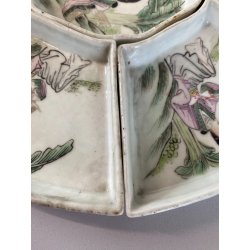 ANTICO Sweet Meat Set PORTATA 7 pz. PORCELLANA CINESE Famille Rose ø26cm '20/'30