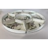 ANTICO Sweet Meat Set PORTATA 7 pz. PORCELLANA CINESE Famille Rose ø26cm '20/'30