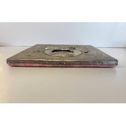 QUADRO ICONA RUSSA San Nicola Taumaturgo LEGNO RIZA METALLO CESELLATO RELIGIOSO
