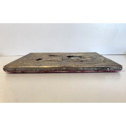 QUADRO ICONA RUSSA San Nicola Taumaturgo LEGNO RIZA METALLO CESELLATO RELIGIOSO