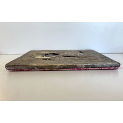 QUADRO ICONA RUSSA San Nicola Taumaturgo LEGNO RIZA METALLO CESELLATO RELIGIOSO