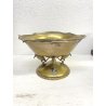 CENTROTAVOLA COPPA ALZATA OTTONE ARGENTATO TRE PIEDI AIRONI/GRU LIBERTY '800