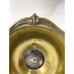 CENTROTAVOLA COPPA ALZATA OTTONE ARGENTATO TRE PIEDI AIRONI/GRU LIBERTY '800