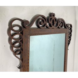ANTICA SPECCEHIRA CAMINIERA MURO 1920 ART NOUVEAU SPECCHIO LEGNO NOCE INTARSIATO