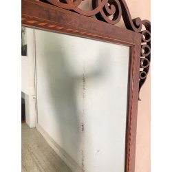 ANTICA SPECCEHIRA CAMINIERA MURO 1920 ART NOUVEAU SPECCHIO LEGNO NOCE INTARSIATO
