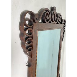 ANTICA SPECCEHIRA CAMINIERA MURO 1920 ART NOUVEAU SPECCHIO LEGNO NOCE INTARSIATO