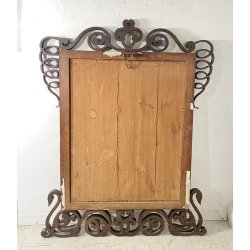ANTICA SPECCEHIRA CAMINIERA MURO 1920 ART NOUVEAU SPECCHIO LEGNO NOCE INTARSIATO