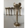 SET 7 VASI MONOFIORE DESIGN Gio Ponti PER F.lli Calderoni ALPACCA ARGENTATO '900