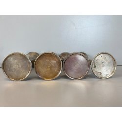 SET 7 VASI MONOFIORE DESIGN Gio Ponti PER F.lli Calderoni ALPACCA ARGENTATO '900