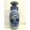 GRANDE VASO PORCELLANA CINESE BLU BIANCA IDEOGRAMMI DOPPIA FELICITà '800/'900