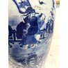 GRANDE VASO PORCELLANA CINESE BLU BIANCA IDEOGRAMMI DOPPIA FELICITà '800/'900