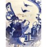 GRANDE VASO PORCELLANA CINESE BLU BIANCA IDEOGRAMMI DOPPIA FELICITà '800/'900