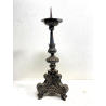 ANTICO TORCERE LAMIERINO SBALZATO ARGENTATO DECORO BAROCCO XVIII-XIX sec 48 cm/h