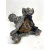 ANTICO TORCERE LAMIERINO SBALZATO ARGENTATO DECORO BAROCCO XVIII-XIX sec 48 cm/h