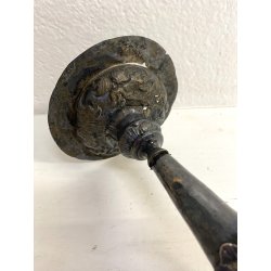 ANTICO TORCERE LAMIERINO SBALZATO ARGENTATO DECORO BAROCCO XVIII-XIX sec 48 cm/h