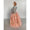 FIGURA STATUINA PORCELLANA F. Fabris DIPINTA POLICROMIA DAMA con BOUQUET FIORI