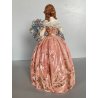 FIGURA STATUINA PORCELLANA F. Fabris DIPINTA POLICROMIA DAMA con BOUQUET FIORI