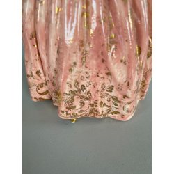 FIGURA STATUINA PORCELLANA F. Fabris DIPINTA POLICROMIA DAMA con BOUQUET FIORI