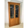 ANTICA LIBRERIA VETRINA LEGNO NOCE 2 ANTE CREDENZA PRIMI 1900 ARMADIO CRISTALLI