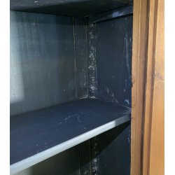 ANTICA LIBRERIA VETRINA LEGNO NOCE 2 ANTE CREDENZA PRIMI 1900 ARMADIO CRISTALLI