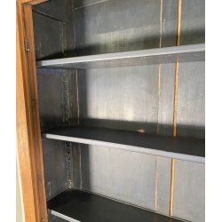 ANTICA LIBRERIA VETRINA LEGNO NOCE 2 ANTE CREDENZA PRIMI 1900 ARMADIO CRISTALLI