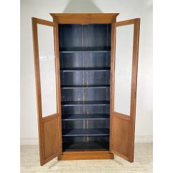 ANTICA LIBRERIA VETRINA LEGNO NOCE 2 ANTE CREDENZA PRIMI 1900 ARMADIO CRISTALLI