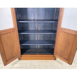 ANTICA LIBRERIA VETRINA LEGNO NOCE 2 ANTE CREDENZA PRIMI 1900 ARMADIO CRISTALLI