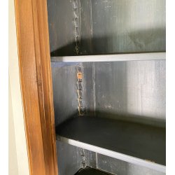 ANTICA LIBRERIA VETRINA LEGNO NOCE 2 ANTE CREDENZA PRIMI 1900 ARMADIO CRISTALLI