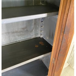 ANTICA LIBRERIA VETRINA LEGNO NOCE 2 ANTE CREDENZA PRIMI 1900 ARMADIO CRISTALLI