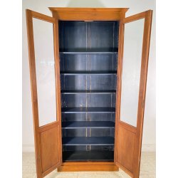 ANTICA LIBRERIA VETRINA LEGNO NOCE 2 ANTE CREDENZA PRIMI 1900 ARMADIO CRISTALLI