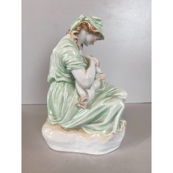 STATUINA PORCELLANA Herend 5426 FIGURA MATERNITA MOTHERHOOD 20 cm/h EPOCA 1941
