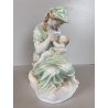 STATUINA PORCELLANA Herend 5426 FIGURA MATERNITA MOTHERHOOD 20 cm/h EPOCA 1941