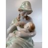 STATUINA PORCELLANA Herend 5426 FIGURA MATERNITA MOTHERHOOD 20 cm/h EPOCA 1941