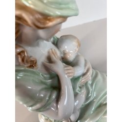 STATUINA PORCELLANA Herend 5426 FIGURA MATERNITA MOTHERHOOD 20 cm/h EPOCA 1941