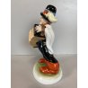 STATUINA PORCELLANA Herend 5422 FIGURA MUSICISTA di STRADA FISARMONICA 20 cm/h