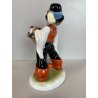STATUINA PORCELLANA Herend 5422 FIGURA MUSICISTA di STRADA FISARMONICA 20 cm/h