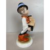 STATUINA PORCELLANA Herend 5422 FIGURA MUSICISTA di STRADA FISARMONICA 20 cm/h