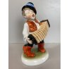 STATUINA PORCELLANA Herend 5422 FIGURA MUSICISTA di STRADA FISARMONICA 20 cm/h