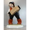 STATUINA PORCELLANA Herend 5422 FIGURA MUSICISTA di STRADA FISARMONICA 20 cm/h