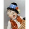 STATUINA PORCELLANA Herend 5422 FIGURA MUSICISTA di STRADA FISARMONICA 20 cm/h