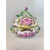 ANTICA TAZZA da BRODO CON COPERCHIO PORCELLANA SP Dresden SCENE PUTTI '800/'900