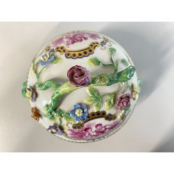 ANTICA TAZZA da BRODO CON COPERCHIO PORCELLANA SP Dresden SCENE PUTTI '800/'900