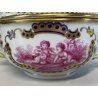 ANTICA TAZZA da BRODO CON COPERCHIO PORCELLANA SP Dresden SCENE PUTTI '800/'900