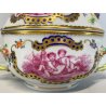 ANTICA TAZZA da BRODO CON COPERCHIO PORCELLANA SP Dresden SCENE PUTTI '800/'900