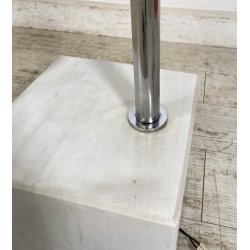 LAMPADA TERRA AD ARCO PIANTANA DESIGN ANNI 70 METALLO CROMATO MARMO FLOOR LAMP