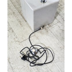 LAMPADA TERRA AD ARCO PIANTANA DESIGN ANNI 70 METALLO CROMATO MARMO FLOOR LAMP