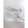 SCULTURA PORTACANDELA UCCELLINI RAMO VETRO Murano TRASPARENTE BULLICANTE '30/'40