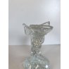 SCULTURA PORTACANDELA UCCELLINI RAMO VETRO Murano TRASPARENTE BULLICANTE '30/'40